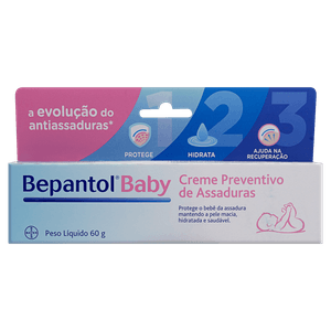 Creme Preventivo de Assaduras sem Perfume Bepantol Baby Caixa 60g