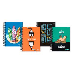 Caderno Jandaia CD 15 Matérias 300 Folhas Magia Plus Masculino Sortido