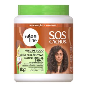 Creme para Pentear Salon Line 5 em 1 SOS Cachos Óleo de Coco 1kg