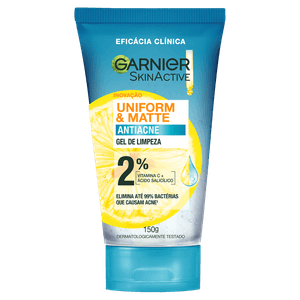 Gel de Limpeza Facial Garnier Uniform & Matte Antiacne 150g