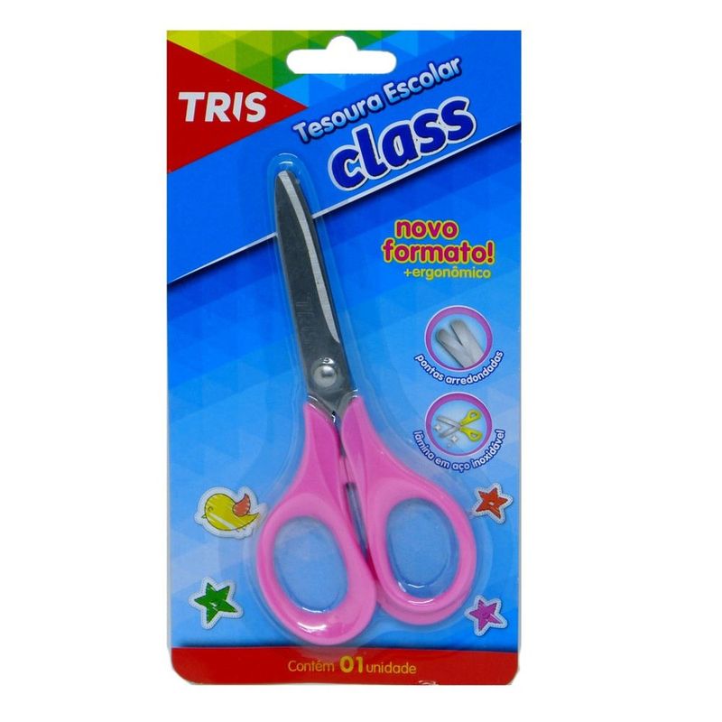 tesoura-esc-tris-class-rosa-und