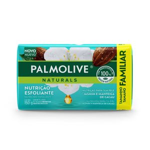 Sabonete em Barra Palmolive Naturals Nutrição Esfoliante Jasmim e Manteiga de Cacau 150g