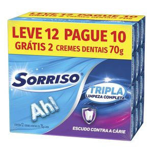 Creme Dental Sorriso Tripla Limpeza Completa leve 12 pague 10 70g