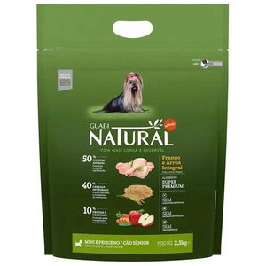 Ração Guabi Natural Cães Senior Miniaturas e Pequenos Frango e Arroz