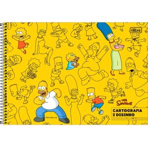 Caderno de Cartografia e Desenho 80 Folhas Simpsons Tilibra