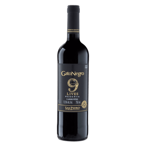 Vinho Chileno Tinto Seco Reserva 9 Lives Gato Negro Carménère Garrafa 750ml