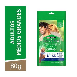 Petisco DOG CHOW Saúde Oral Cães Adultos Médios e Grandes 80g