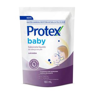 Sabonete Líquido da Cabeça aos Pés Lavanda Protex Baby Sachê 180ml Refil