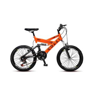 Bicicleta Colli GPS Dupla Suspensão Aro 20 21 Marchas Preto/Laranja Neon