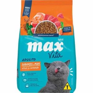 Ração Para Gatos Max Vita Adulto Sabores Do Mar Atum & Camarão 3kg