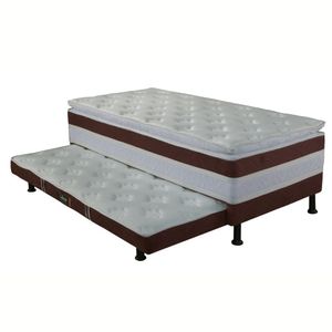 Cama Box Acoplada com Auxiliar Marrom - Design Colchões