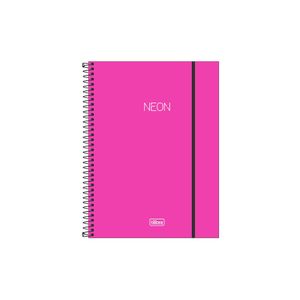 Caderno Capa Plástica Neon Pink 1 Matéria 80 Folhas