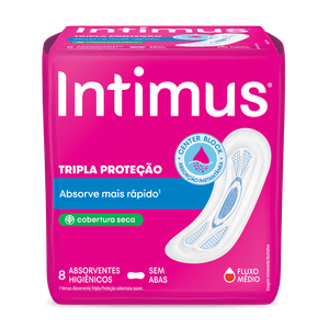 Absorvente Tripla Proteção Seca Sem Abas Intimus Pacote com 8 Unidades