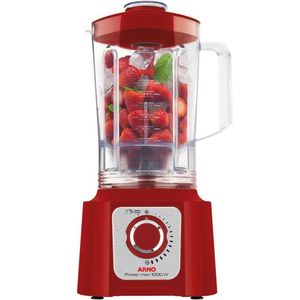 Liquidificador Arno Power Max 1000W Vermelho Com 6 Lâminas e Jarra de 3,1L LN54