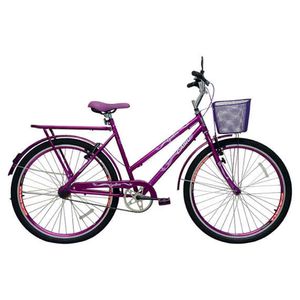 Bicicleta A26 Genova Personalizada com Cesto Violeta Cairu