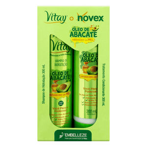 Kit Shampoo Hidratante + Tratamento Condicionante Vitay Novex Óleo de Abacate 300ml Cada