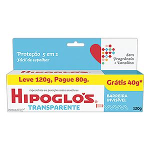 Hipoglós Transparente Creme Preventivo de Assaduras Leve 120g Pague 80g