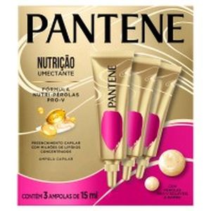 Ampola de Tratamento Capilar Pantene Nutrição Umectante Caixa 3 Unidades 15ml Cada