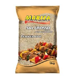 Sal Grosso Iodado para Churrasco Temperado Mariza 1kg