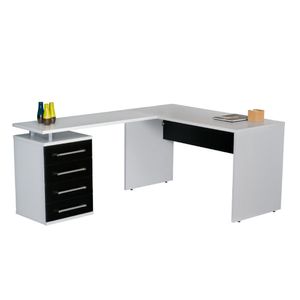 Mesa para Escritório Start Giobel Cinza/Preto 137cm