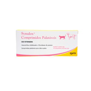 Synulox Antibiótico para Cães e Gatos 50mg 10 Comprimidos