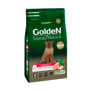 Ração Golden Seleção Natural para Gatos Castrados Sabor Frango com Batata Doce 3kg