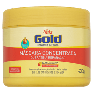 Máscara Concentrada Niely Gold Queratina Reparação Pote