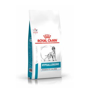 Ração Royal Canin Veterinary Hypoallergenic Moderate Calorie para Cães Adultos com Sensibilidades Alimentares 2kg