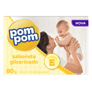 Sabonete Infantil em Barra Glicerinado Pom Pom Caixa 80g