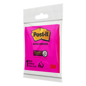 Bloco de Notas Adesivas Rosa Post-it 76mm x 76mm 45 Folhas