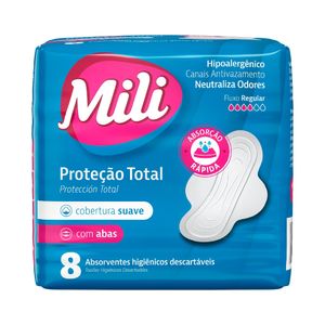 Absorvente com Abas Cobertura Suave Mili 8x