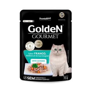 Ração Úmida Golden Gourmet Gatos Castrados Frango