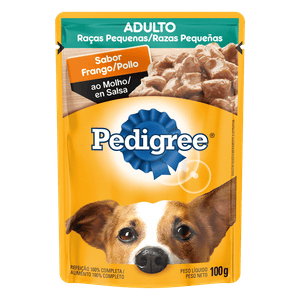 Alimento para Cães Adultos Raças Pequenas Frango ao Molho Pedigree Sachê 100g