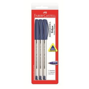 Caneta Esferográfica Trilux 1.0 Mm Azul Blister Com