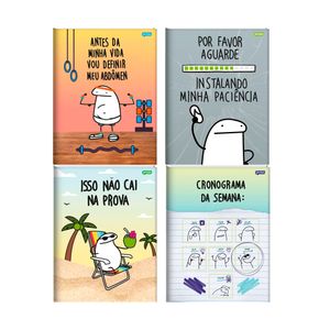 Caderno Brochura Universitário Capa Dura Jandaia Flork 80 Folhas Estampas Sortidas