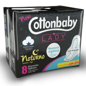 Absorvente Cottonbaby Lady Noite Cobertura Suave com Abas 8x