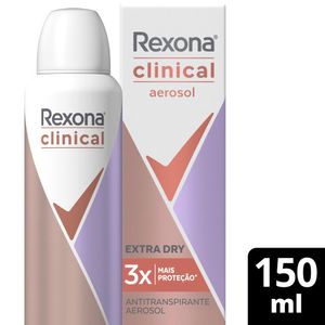 Desodorante Antitranspirante Aerosol Rexona Clinical Extra Dry 150ml