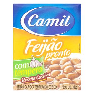 Feijão Carioca Pronto com Tempero Camil Caixa