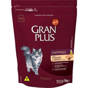 Ração GranPlus Gatos Castrados Frango e Arroz