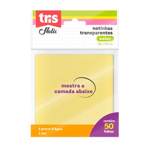 Notas Autoadesivas Post-It Tris Transparente Holic Pop - Poly Com 50 Folhas