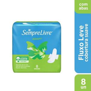 Absorvente com Abas Suave Adapt Sempre Livre Pacote 8 Unidades