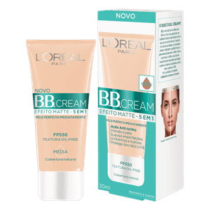 BB Cream Efeito Matte FPS 50 Média L'oréal Paris Caixa 30ml