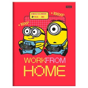 Caderno Brochura Pequeno 1/4 Minions Capa Dura 80 Folhas Foroni