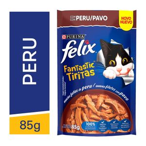 Ração Úmida Felix Fantastic Tiritas Peru 85g