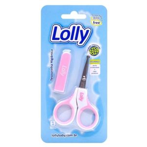 Tesoura Infantil Lolly com Capa Rosa