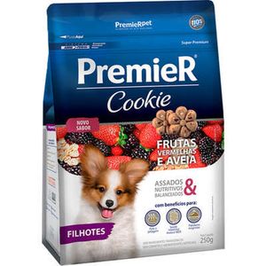 Biscoito Premier Cookie Cães Filhotes Frutas Vermelhas Aveia 250g