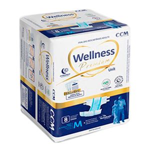 Fralda Geriátrica Premium Unissex M 8 Unidades Wellness