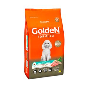 Ração Golden Fórmula Mini Bits para Cães Adultos de Porte Pequeno Sabor Frango e Arroz 10,1kg