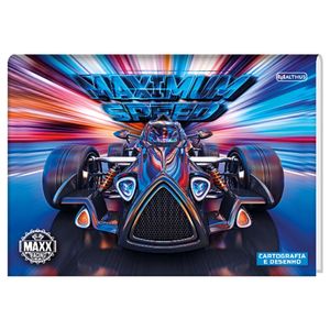 Caderno de Desenho Malthus Maxx Racing Brochura Capa Dura 96 Folhas