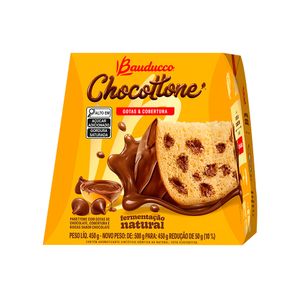 Panettone Bauducco Chocottone Com Gotas de Chocolate Cobertura Chocolate 450g